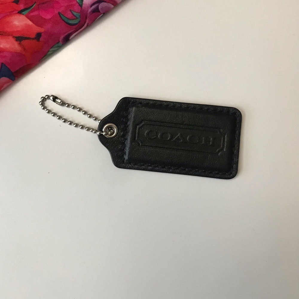 Coach Large Leather Hang Tag, Black / Silver - Picture 6 of 8